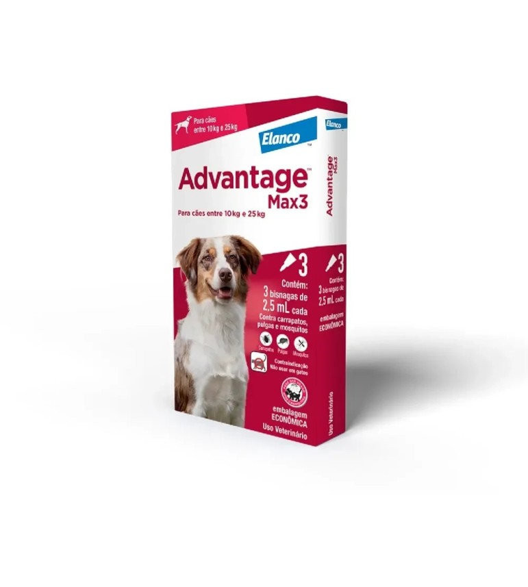 Antipulgas Advantage Max3 Cães 10kg a 25kg