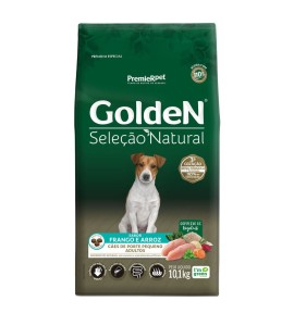 Ração Golden Seleção Natural Cães Adultos Porte Pequeno Frango e Arroz Mini Bits