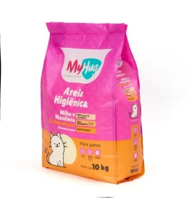 Areia Higiênica MyHug Biodegradável Milho e Mandioca Grânulos Grossos