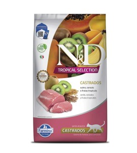 Ração N&D Tropical Selection Gatos Castrados Suíno
